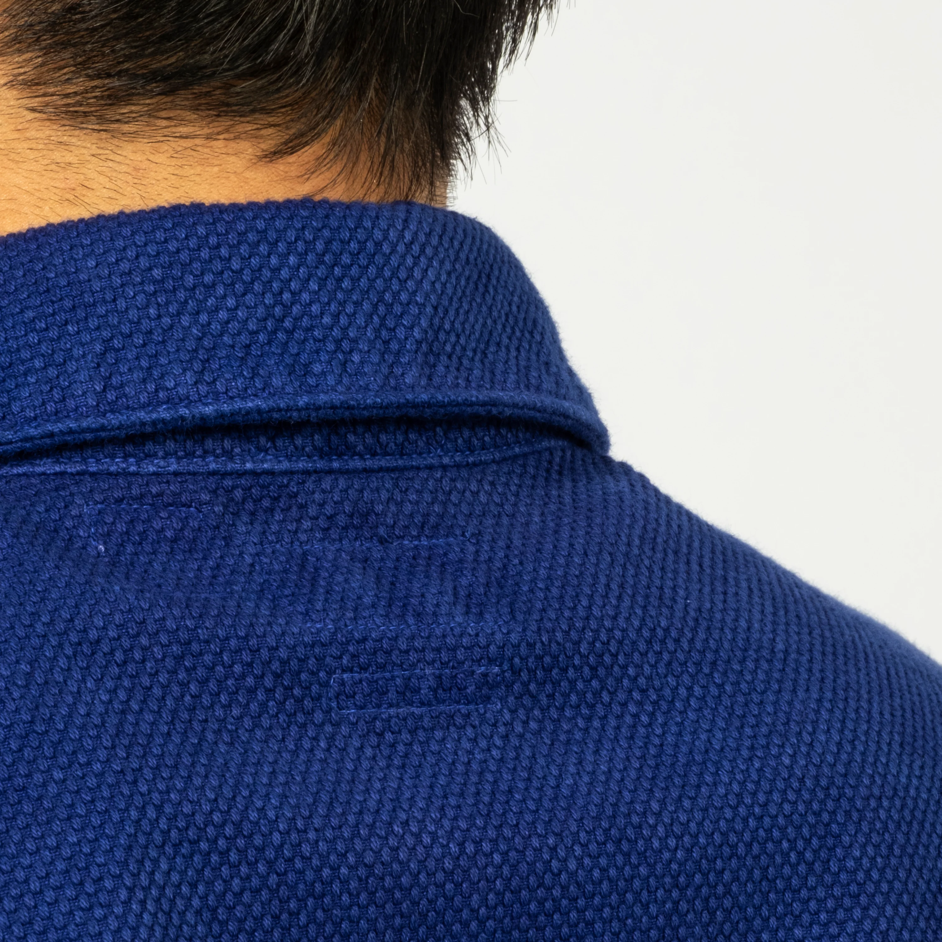 [BLUE BLUE JAPAN] WOVEN BLUE INDIGO SASHIKO HAND DYED ZIP UP JACKET _ INDIGO - Image 4