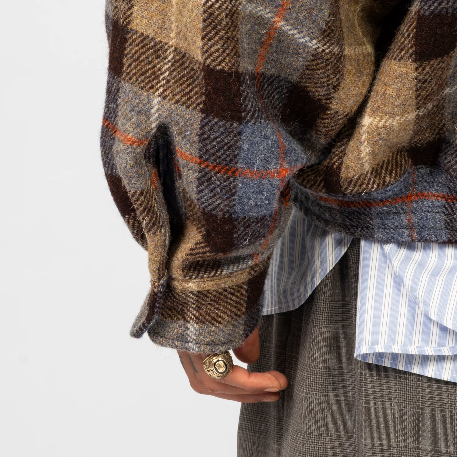 [SILLAGE] ZIP UP BLOUSON PLAID _ HARRIS TWEED - Image 4