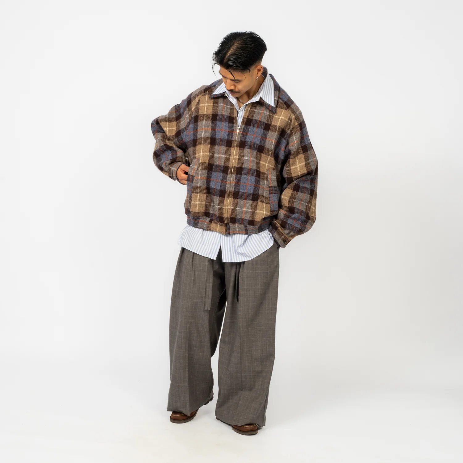 [SILLAGE] ZIP UP BLOUSON PLAID _ HARRIS TWEED - Image 6